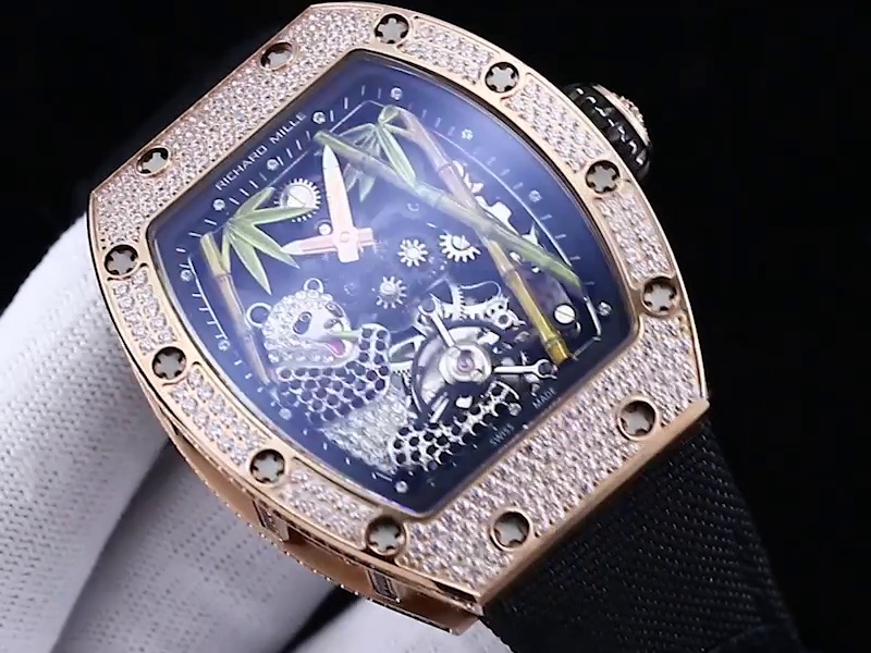 Luxurious Richard Mille RM 26-01 Panda Replica Watch – Swiss Tourbillon, Diamond-Set Case, Skeleton Dial
