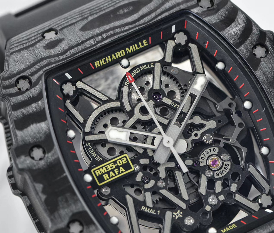 Richard Mille Replica RM 035-2 Black Rubber Strap Sapphire Crystal Glass