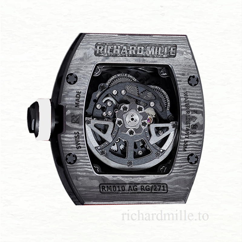 Richard Mille RM 010 Automatic Men Watch Rubber Band Transparent Dial