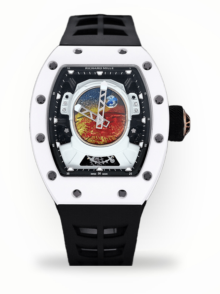 Luxury Replica Richard Mille RM 52-05 Pharrell Williams Black Strap Watch – Swiss Movement, Cosmic Dial