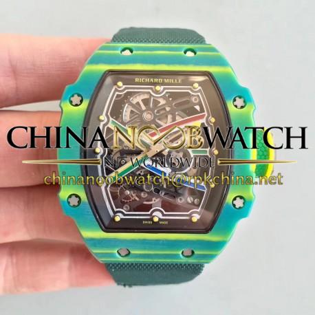 RM67-02 Van Niekerk KLF Green Forged Carbon Black Dial M9015