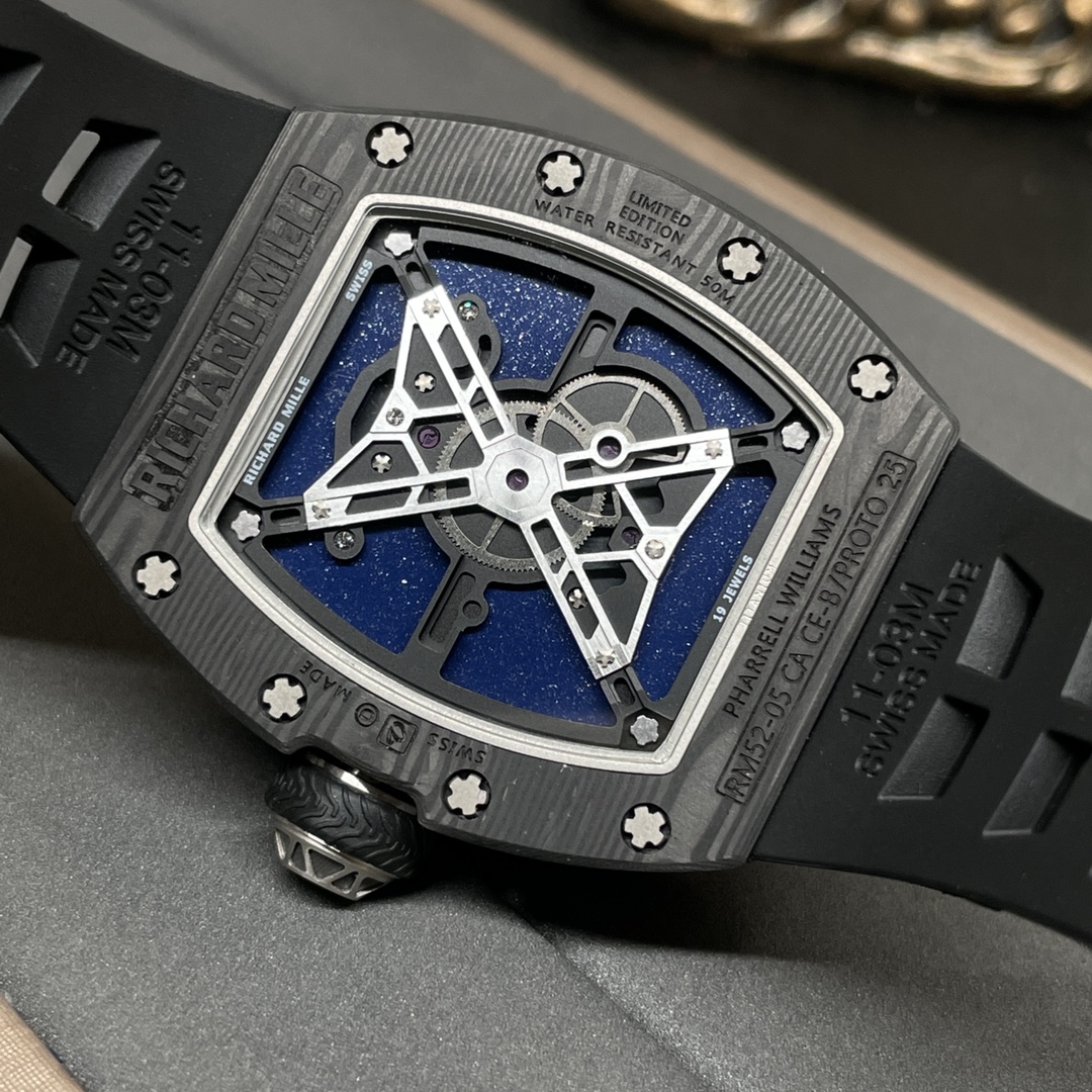 Replica Richard Mille RM 52-05 Tourbillon Pharrell Williams Men's Watch – Carbon Case