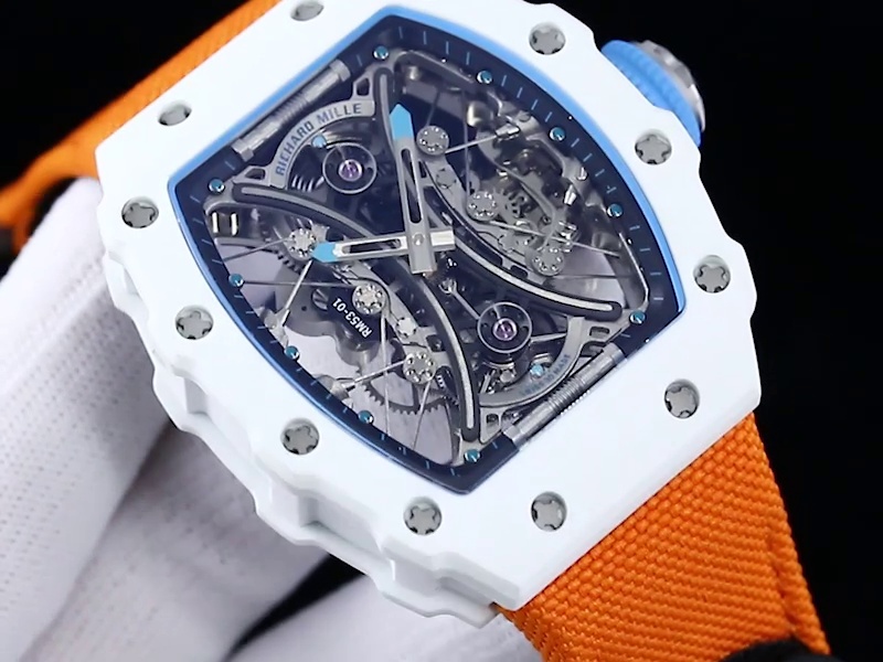 Best Swiss Replica Richard Mille RM 53-01 Tourbillon – Premium Carbon TPT Case, Sporty Orange Strap, Skeleton Design