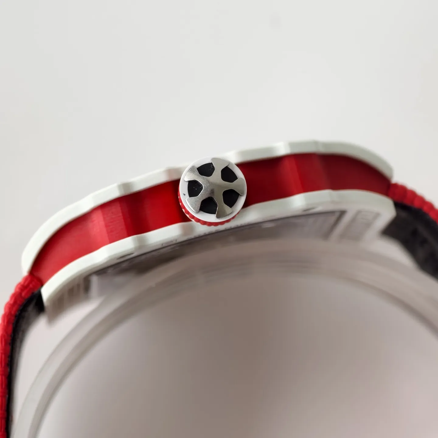 UMI RM 67-02 Charles Leclerc Skeleton Dial White Carbon Red Fabric Strap Replica Watch