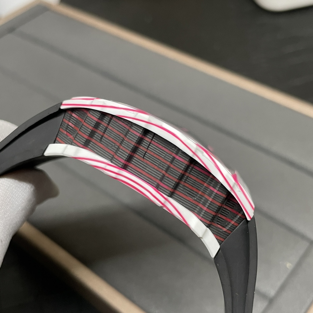 Richard Mille RM 38 02 Bubba Watson Replica Swiss Tourbillon 43mm White Pink Quartz TPT Skeleton Dial