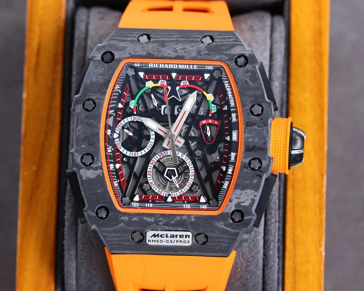 Richard Mille RM 50-03 McLaren Replica Tourbillon Chronograph – Super Clone Carbon Fiber Luxury Watch