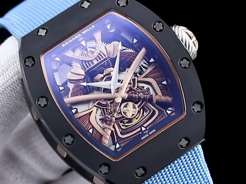 Richard Mille RM 047 Tourbillon Replica Samurai Design Watch – Carbon Case, Skeleton Dial