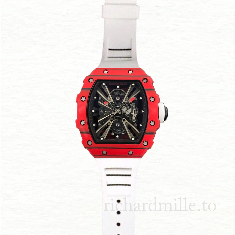 Richard Mille RM12-01 Mechanical Men Transparent Dial Watch Rubber Band