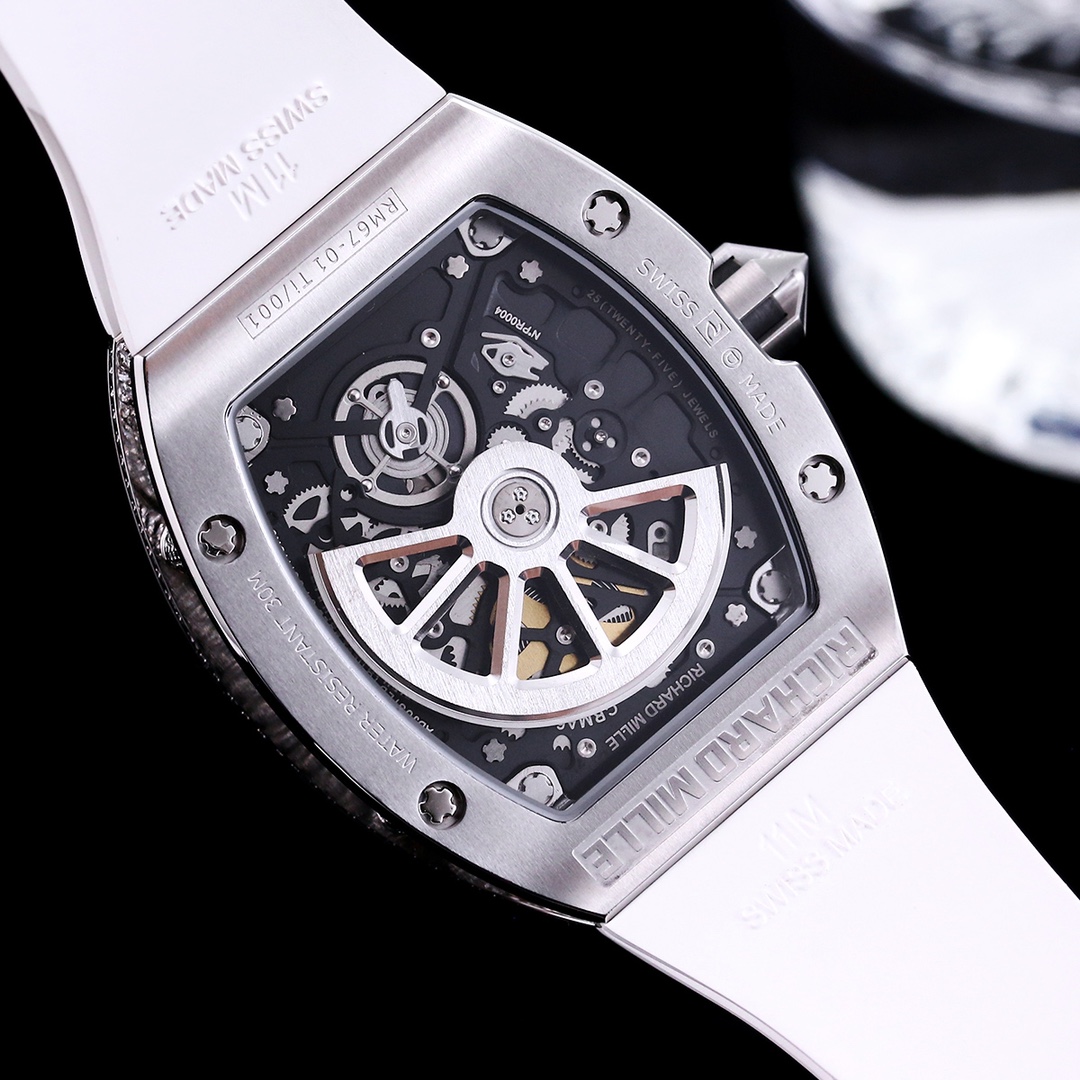 Luxury Replica Richard Mille RM 67-01 Extra Flat Watch – Diamond Bezel, Skeleton Dial, Swiss Movement