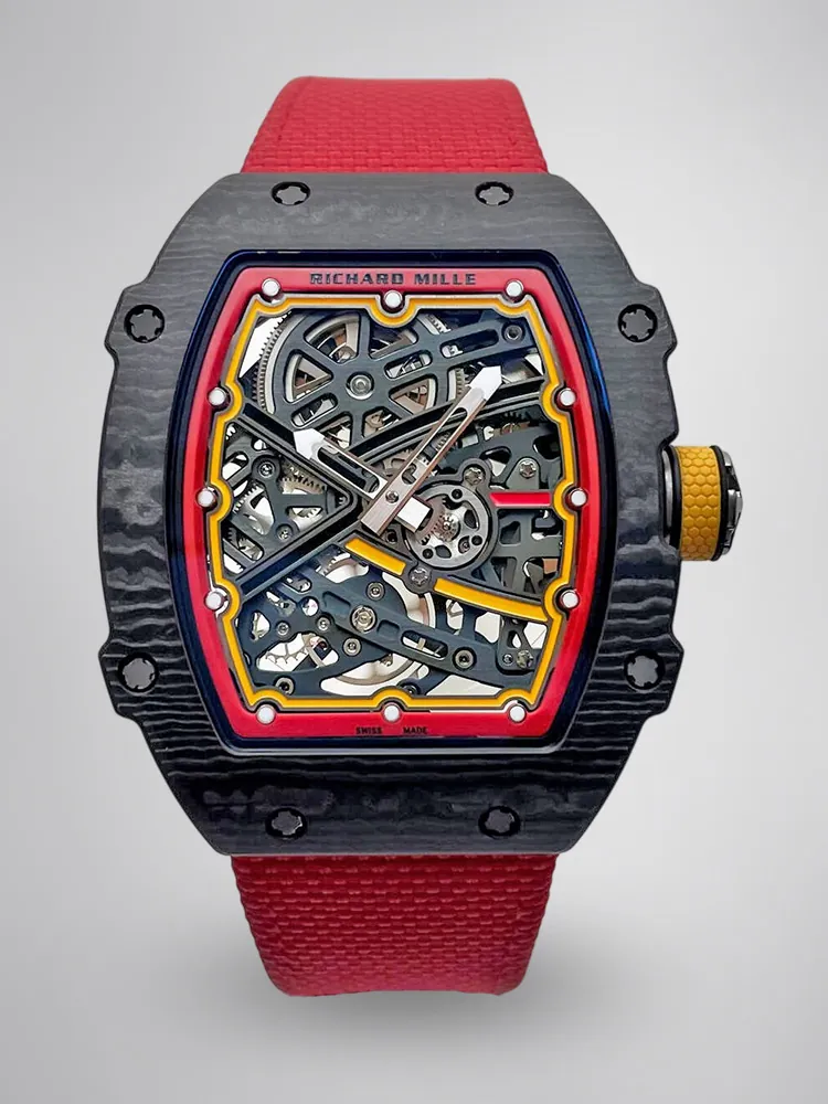 UMI RM 67-02 Alexander Zverev Skeleton Red Dial Red Strap Carbon Fiber Sports Replica Watch