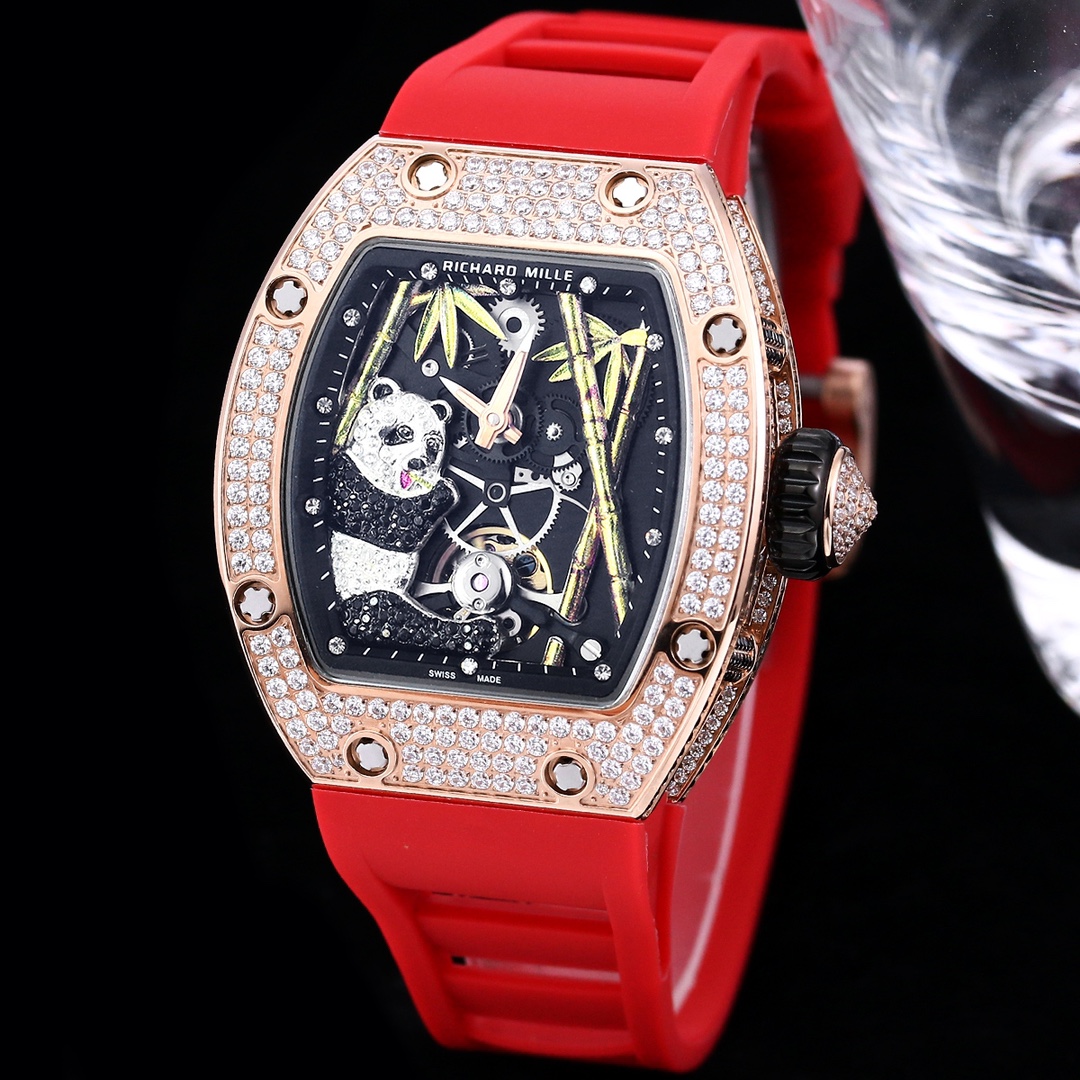 Luxury Swiss Richard Mille RM 26-01 Replica Watch With Panda Dial And Diamond Bezel For Elegant Women