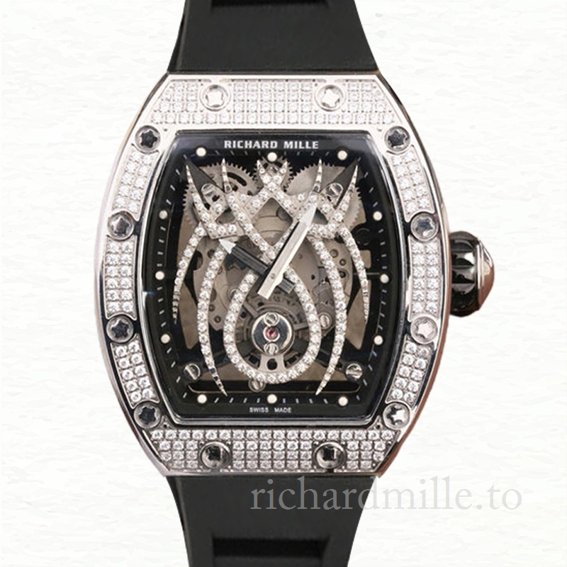 Richard Mille RM019 Hand Wind Men Watch Black With Diamonds Dial