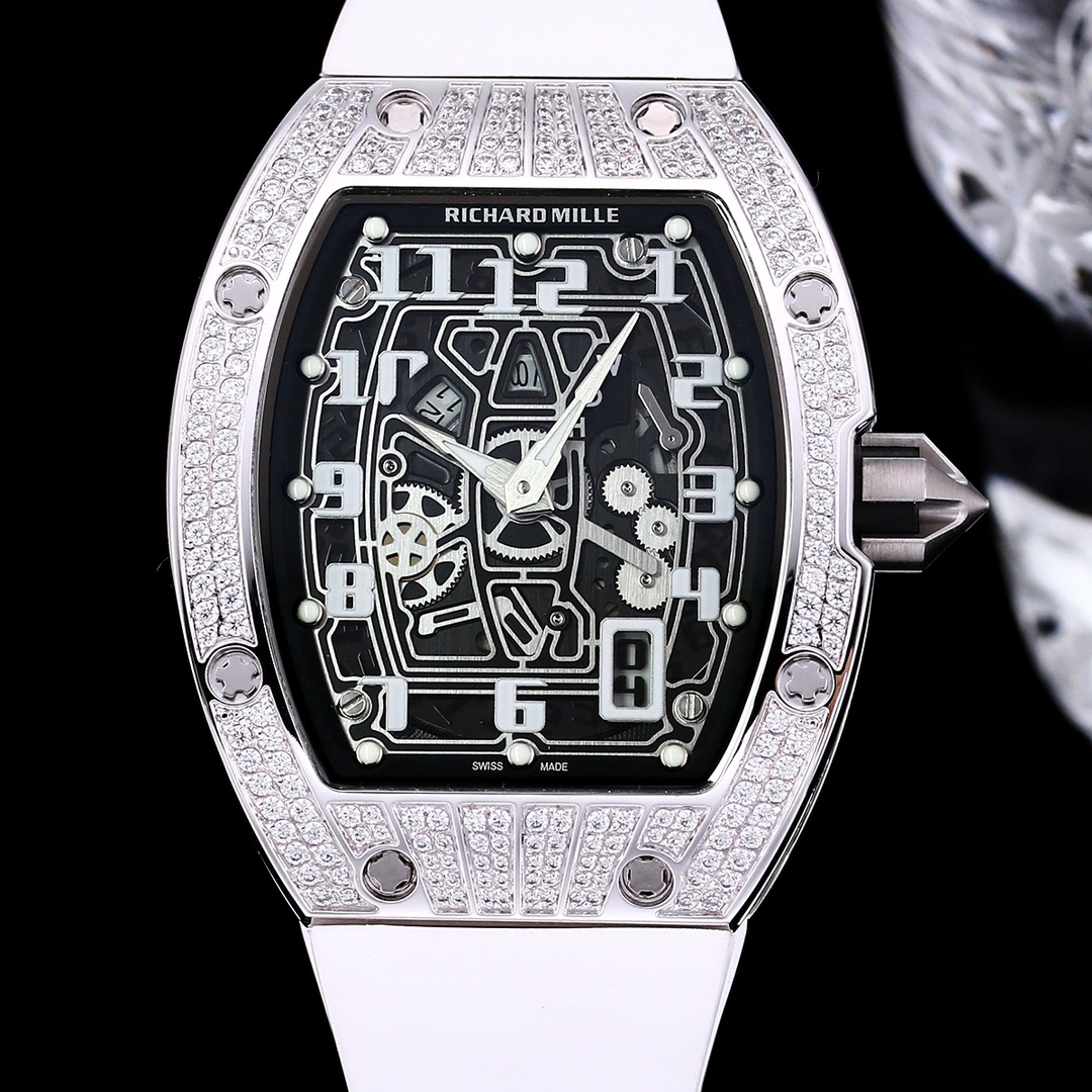 Luxury Replica Richard Mille RM 67-01 Extra Flat Watch – Diamond Bezel, Skeleton Dial, Swiss Movement
