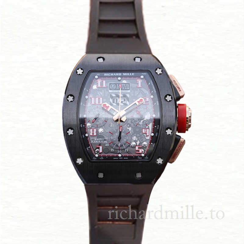 Richard Mille RM011 Men Automatic Rubber Band Watch Stainless Steel