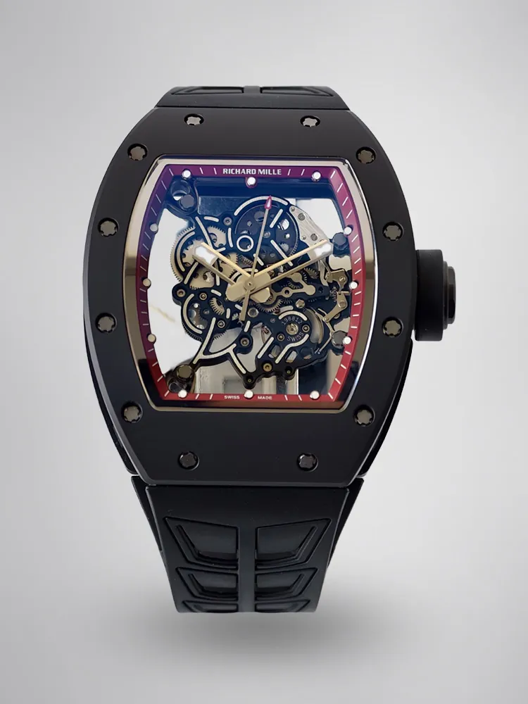 UMI Richard Mille RM 055 Bubba Watson Best Replica with Black Ceramic Case Red Flange RMUL2 Movement