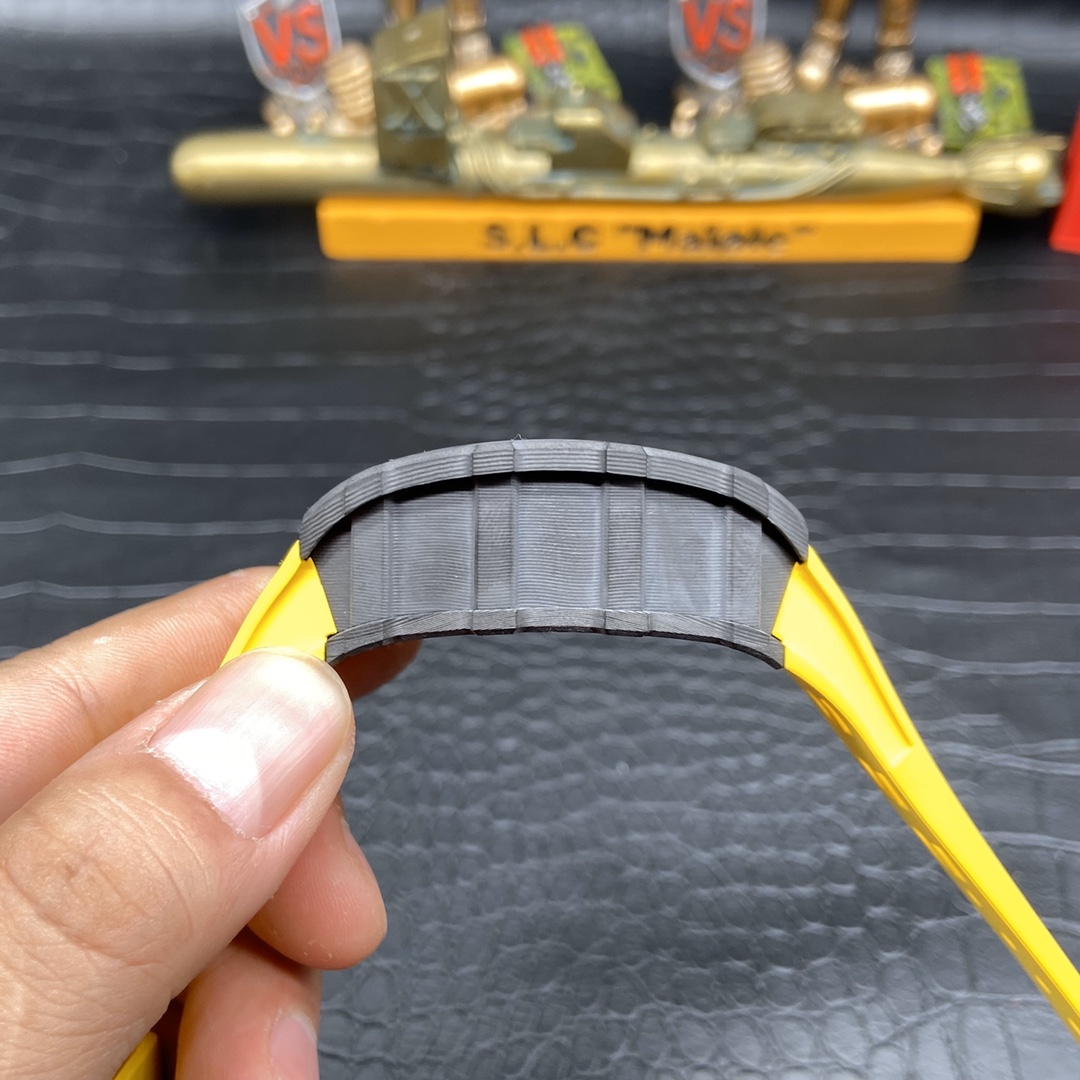 Best Swiss Replica Richard Mille RM 011 Skeleton Dial Watch – Carbon Fiber Case, Yellow Rubber Strap