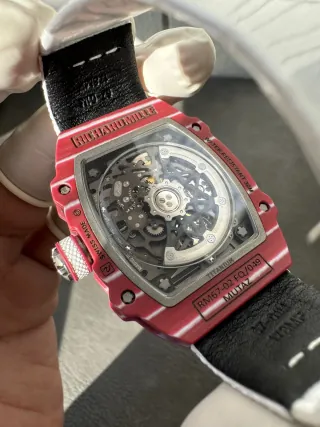Richard Mille RM 67-02 Super Clone Ultra Thin Skeleton Dial Quartz TPT Red White Case