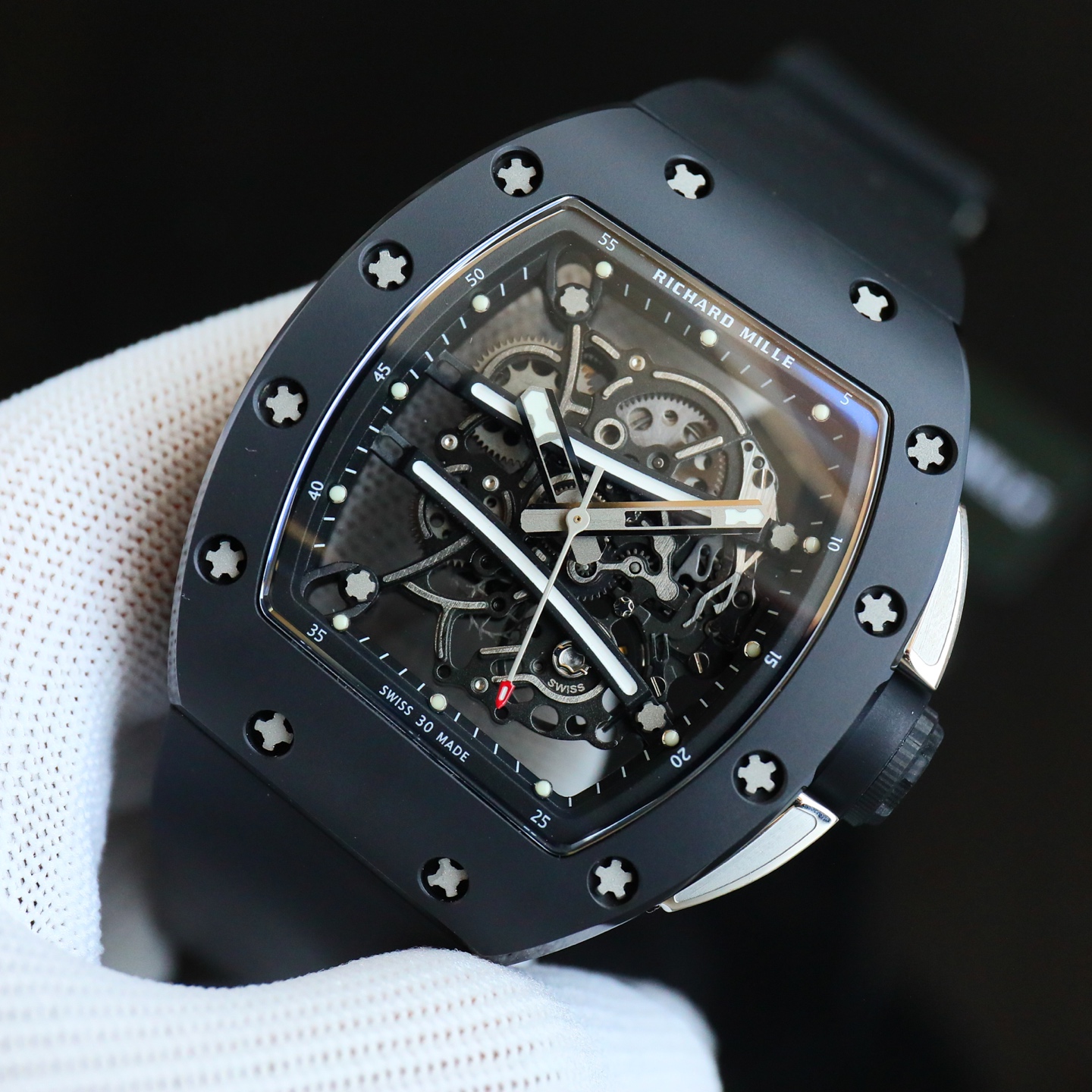 Swiss Richard Mille RM 61-01 Replica Yohan Blake Black Ceramic Skeleton Watch For Men