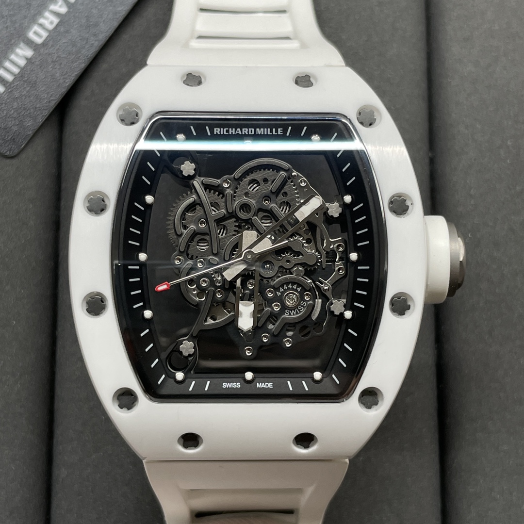 Replica Richard Mille RM 055 Bubba Watson White Ceramic Super Clone Watch