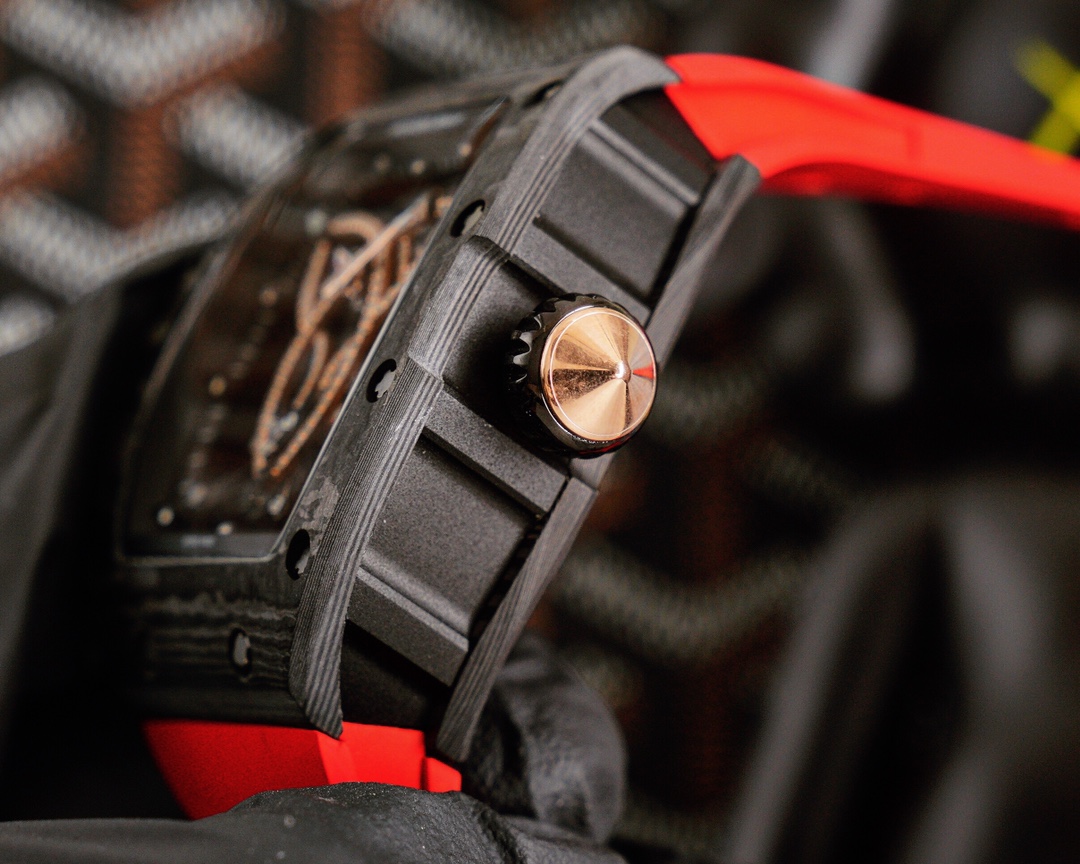 High-end Replica Richard Mille RM 019 NTPT Carbon Case Red Strap Tourbillon Watch Diamond Celtic Knot Skeleton Dial