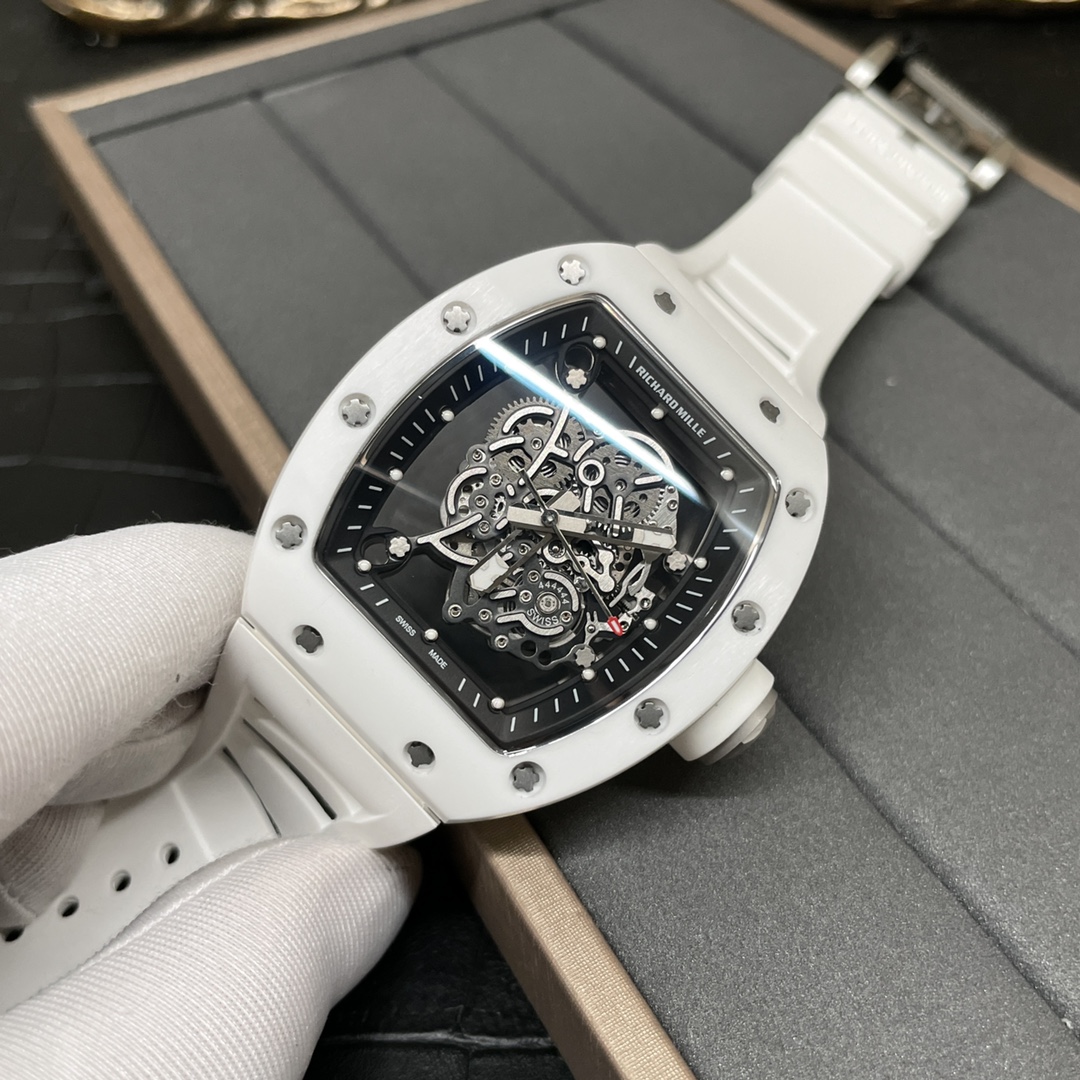 Replica Richard Mille RM 055 Bubba Watson White Ceramic Super Clone Watch
