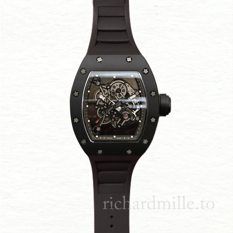 Richard Mille RM055 Mechanical Men Transparent Dial Rubber Band