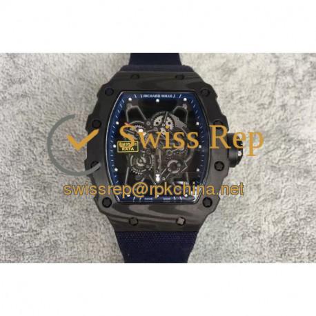 RM35-01 Rafael Nadal Forged Carbon Skeleton Blue Dial Blue Nylon Strap M9015