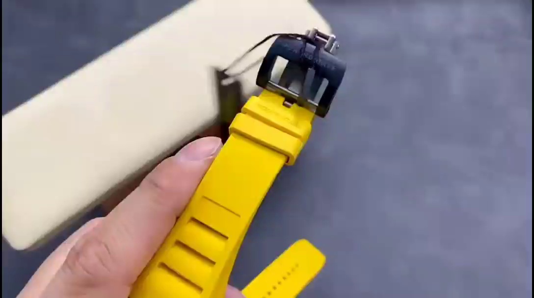 Best Richard Mille RM35-02 Replica – Red Carbon Case, Yellow Strap, Swiss Movement, Skeleton Dial