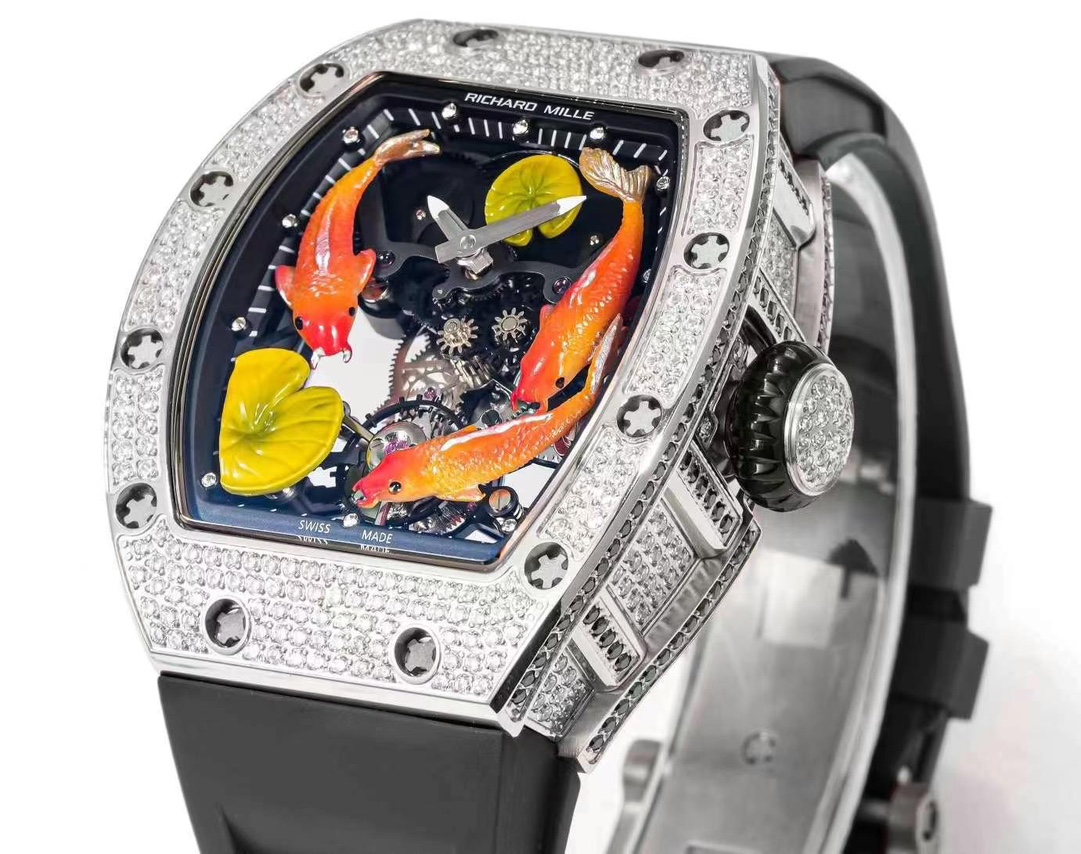 Richard Mille RM S10 Koi Tourbillon Replica Swiss Watch with Diamonds – Quality