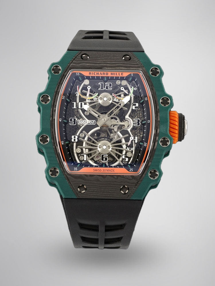 Richard Mille RM 21-02 Mechanical Tourbillon Aerodyne Quartz TPT Carbon Titanium Skeleton Dial Replica Watch