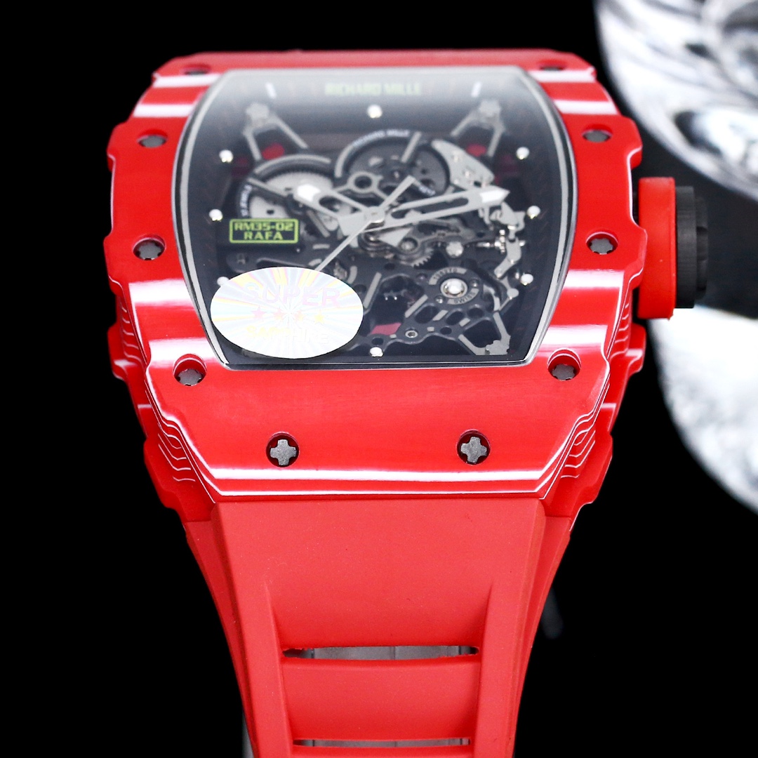 Richard Mille RM 35-02 Rafael Nadal Replica – Striking Red Carbon Case, Swiss Precision, Skeleton Watch for Bold Style