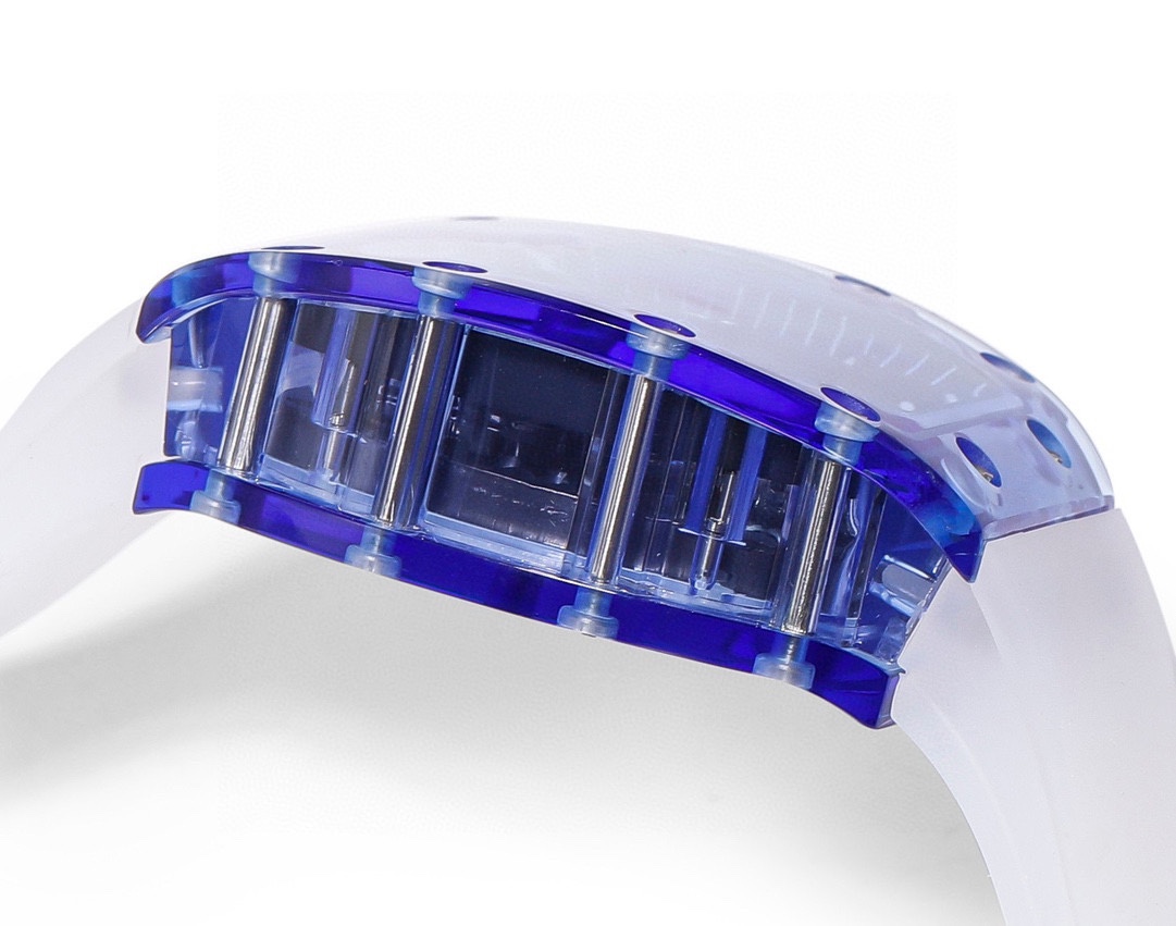 Richard Mille RM 27-03 Replica Blue Sapphire Crystal Watch | Skeleton Design, Fully Transparent Case