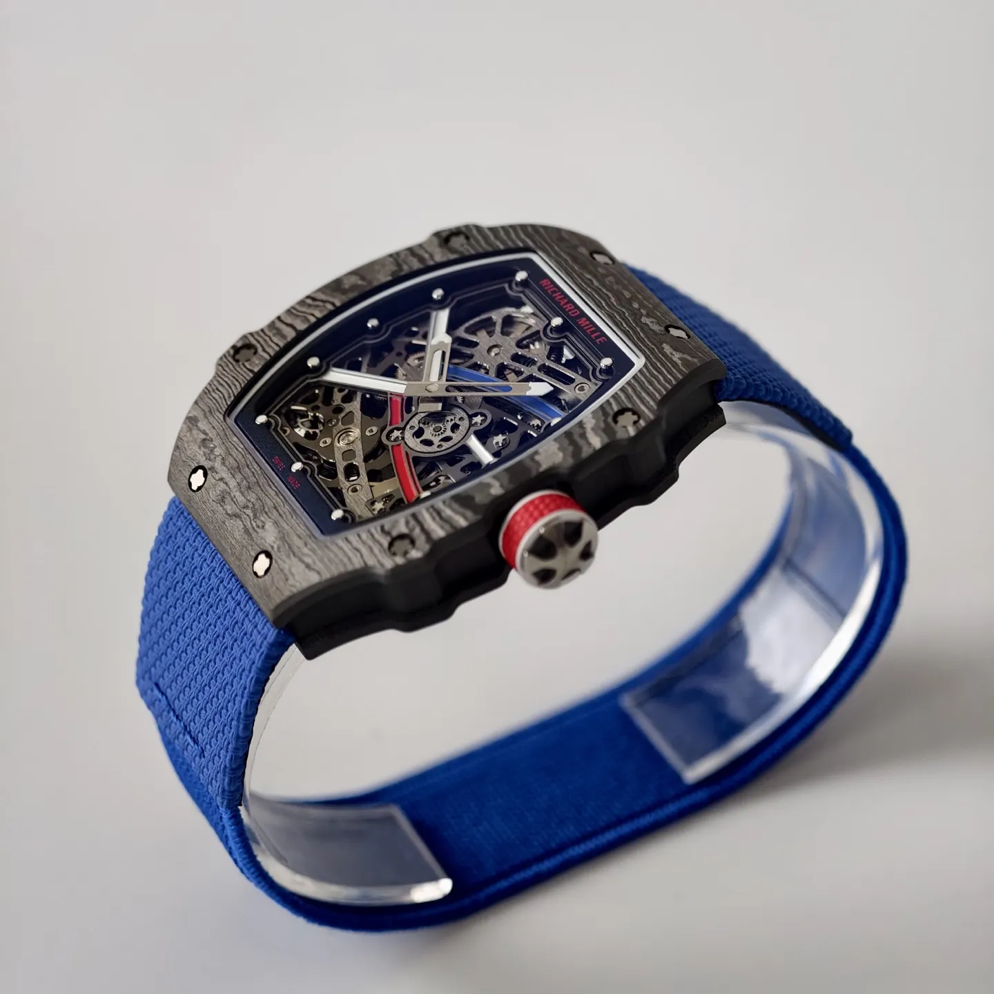 UMI Richard Mille RM 67-02 Automatic Carbon TPT Case Blue Elastic Fabric Strap Replica Watch