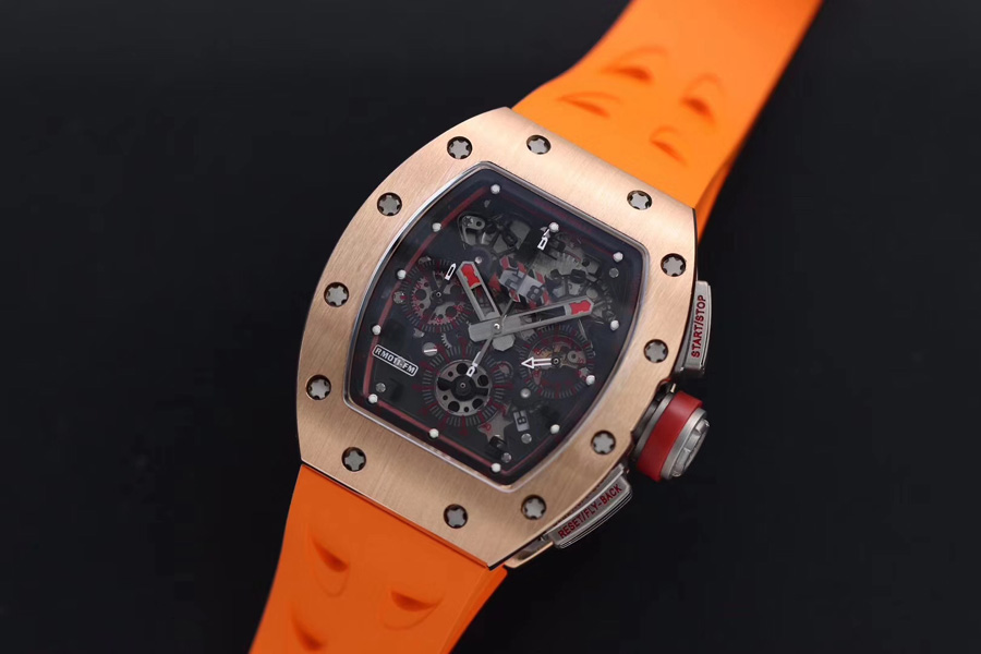 Richard Mille Replica RM 011 Orange Strap Through Bottom