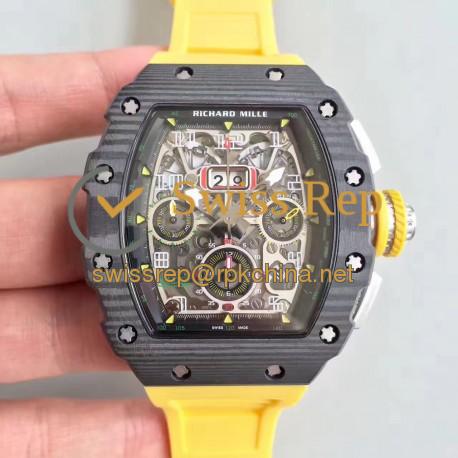 RM011-03 Flyback Chrono KVF Forged Carbon Black Skeleton Dial 7750