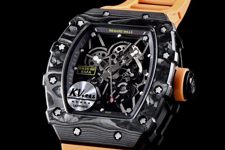 Richard Mille Replica RM 35-02 Orange Imported Rubber Strap