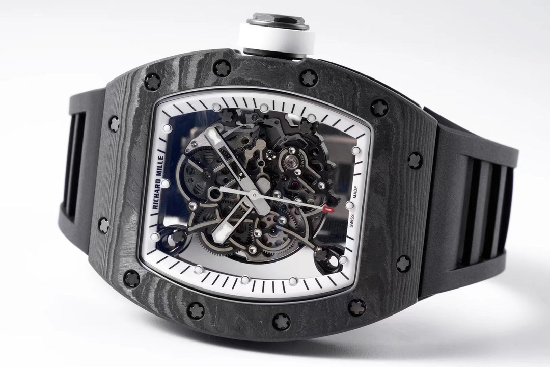 Swiss RM 055 Bubba Watson White Legend Tourbillon Skeleton 49mm NTPT Carbon Watch