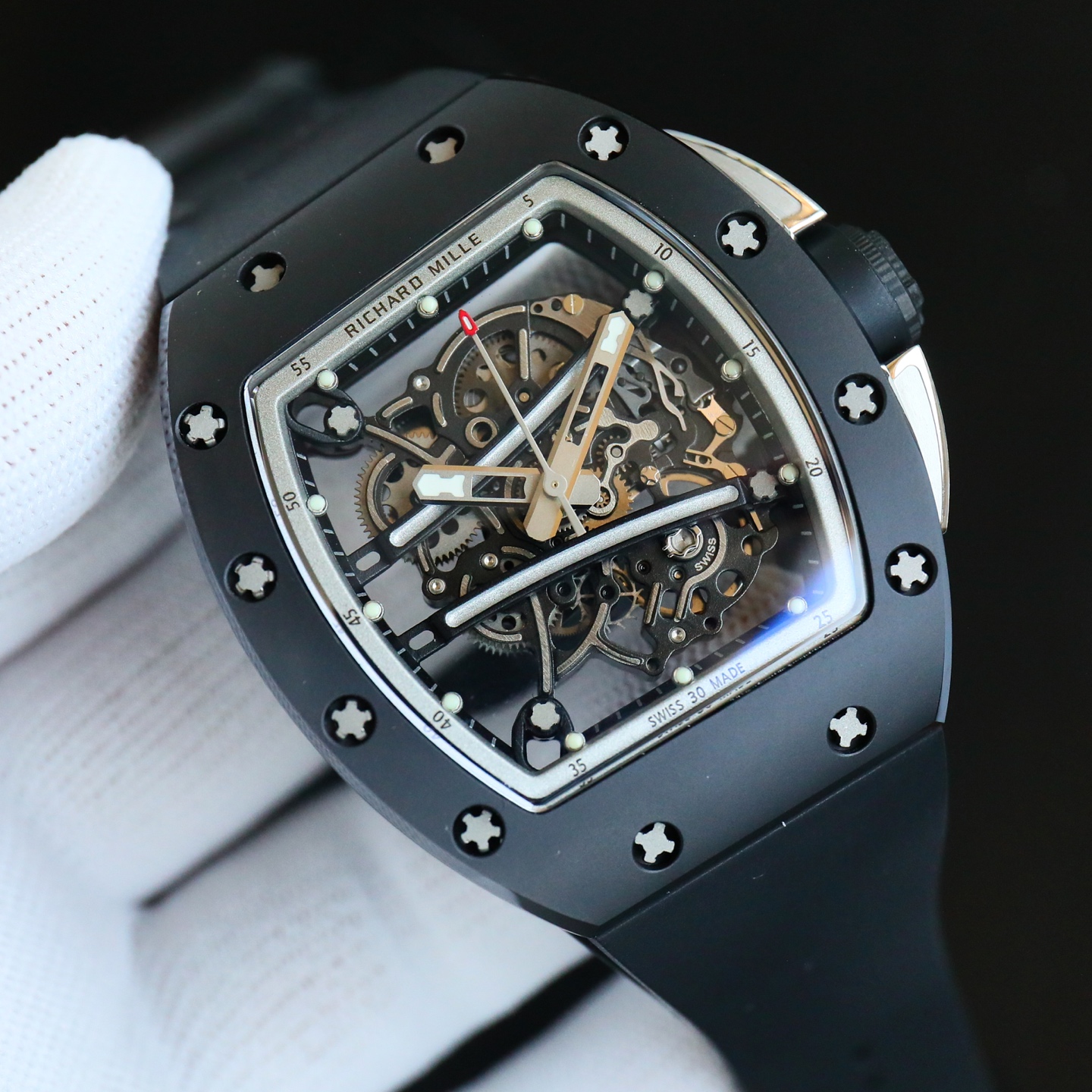 Swiss Richard Mille RM 61-01 Replica Yohan Blake Black Ceramic Skeleton Watch For Men