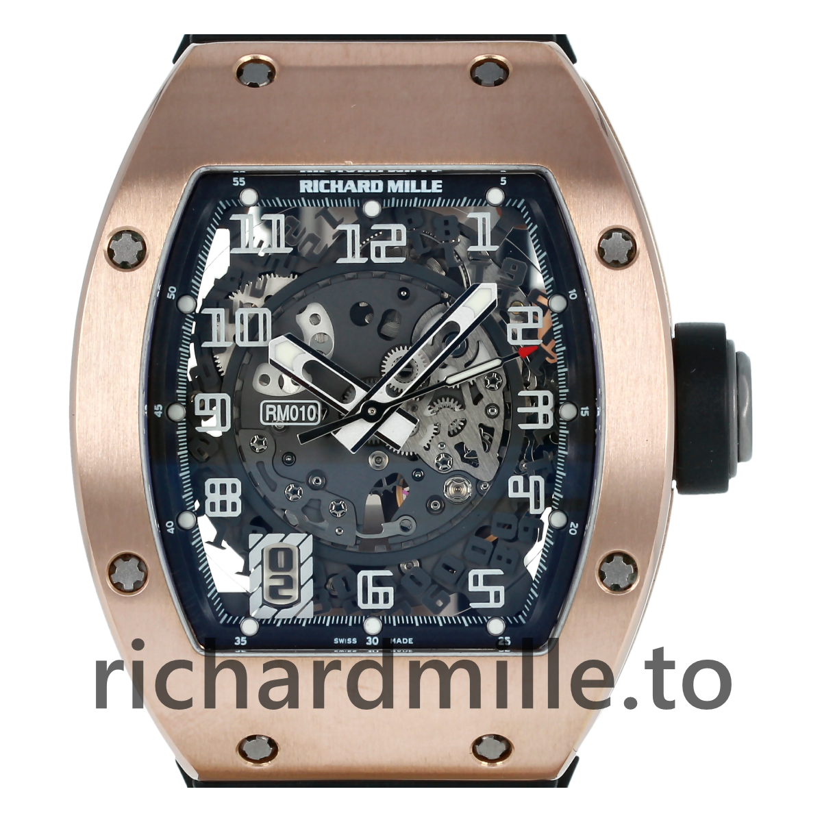 Richard Mille RM 010-AG RG Rubber Skeletonized Dial Watch