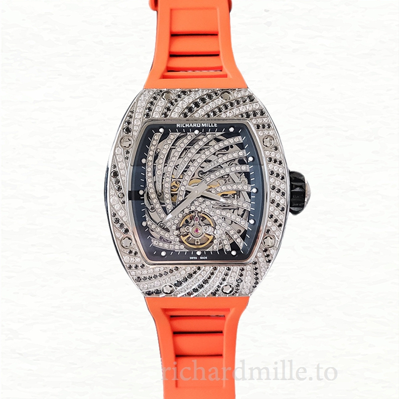Richard Mille RM51-02 Ladies Mechanical Diamond Bezel Rubber Band