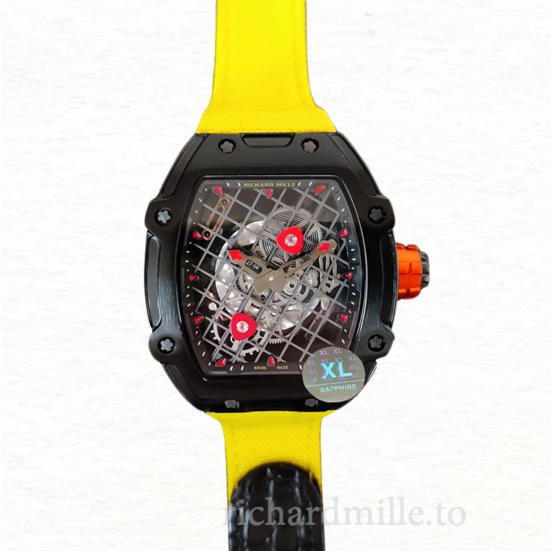 Richard Mille RM27-04 Mechanical Men Transparent Dial Nylon Strap Watch