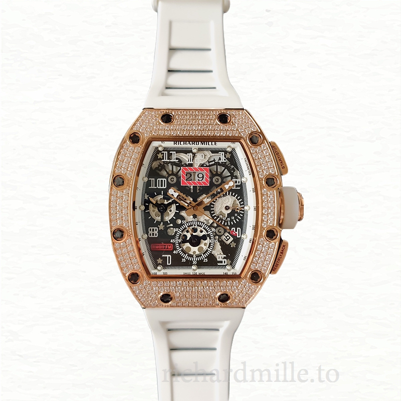 Richard Mille RM011 Mechanical Men Watch Rubber Band Diamond Bezel
