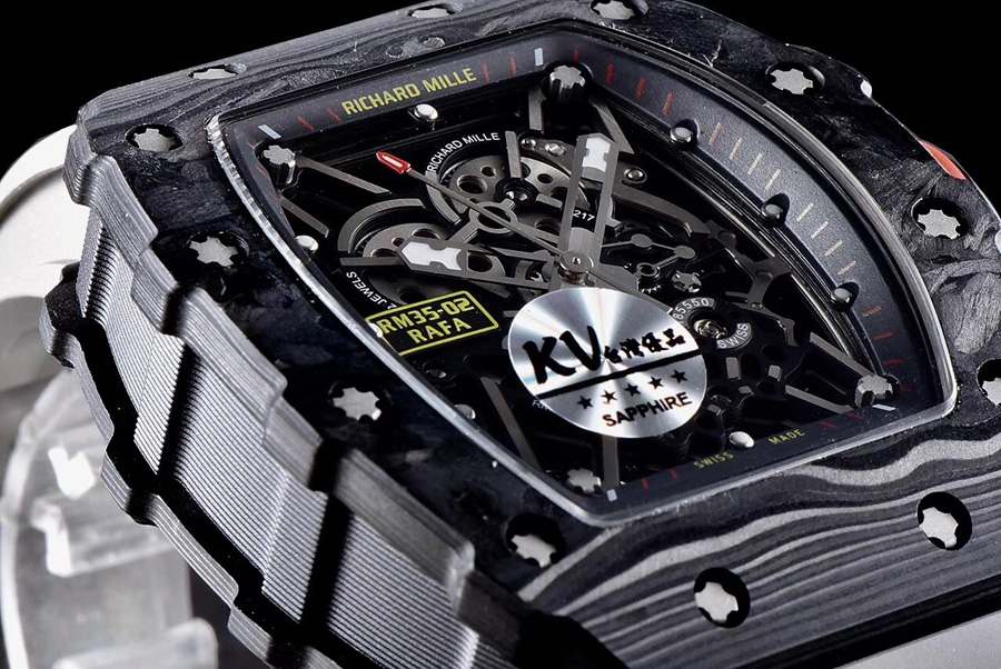 Richard Mille Replica RM 35 Grey Strap Imported Carbon Fiber Material Bezel
