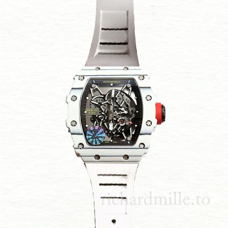 Richard Mille RM35-02 Men Mechanical Watch Rubber Band Carbon Fiber