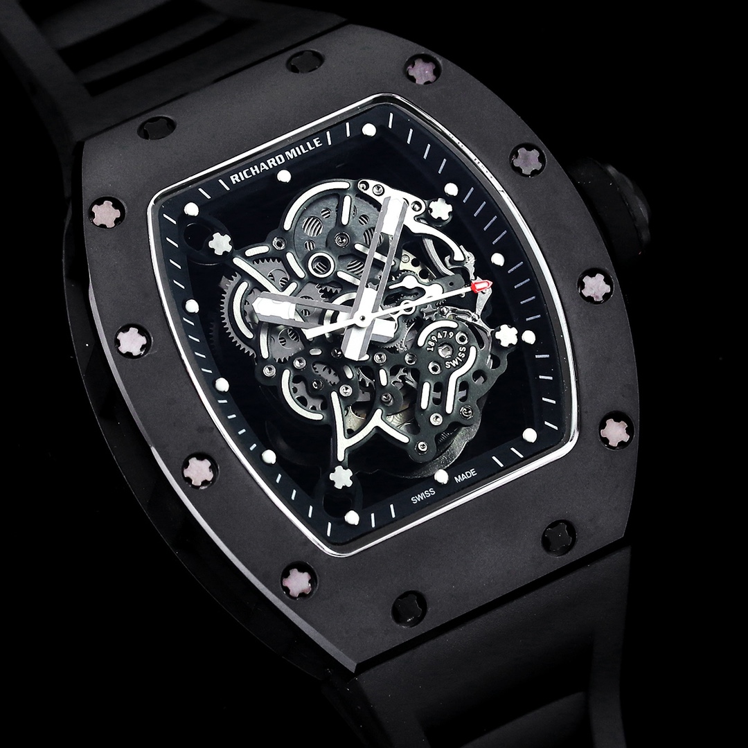 Replica Richard Mille RM 055 Black Ceramic Skeleton Watch – Precision Swiss Movement, Sporty Elegance for Men