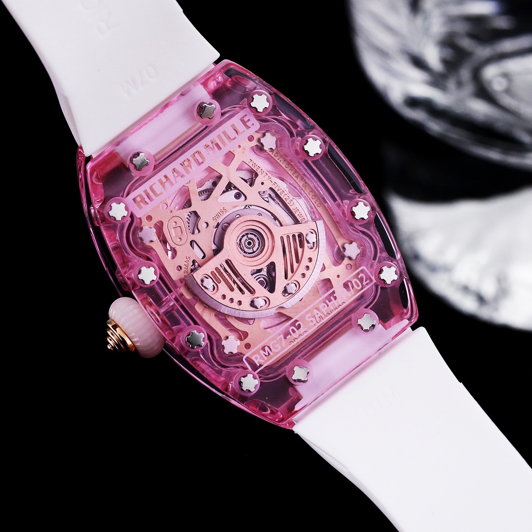 Elegant Richard Mille RM 07-02 Replica Pink Lady Sapphire Diamond Watch – Swiss Movement