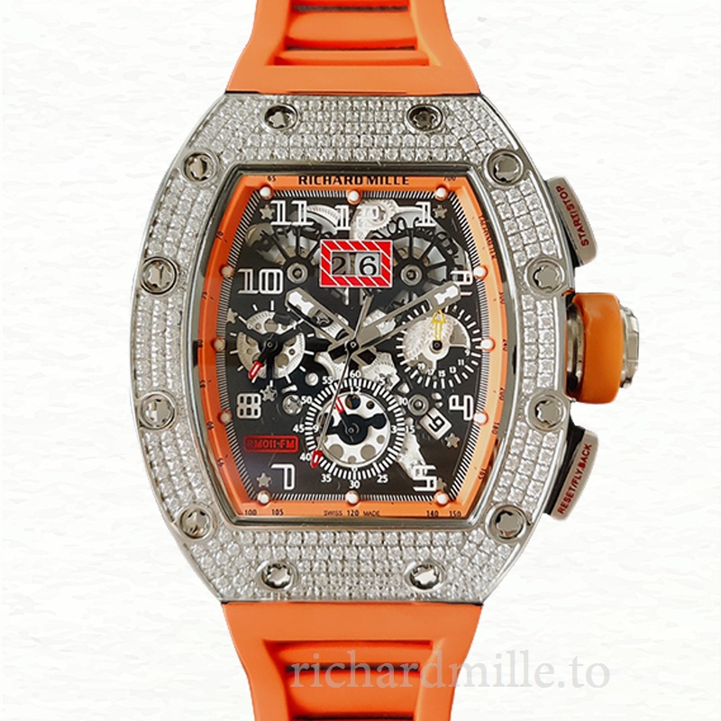 Richard Mille RM011 Men Mechanical Transparent Dial Rubber Band