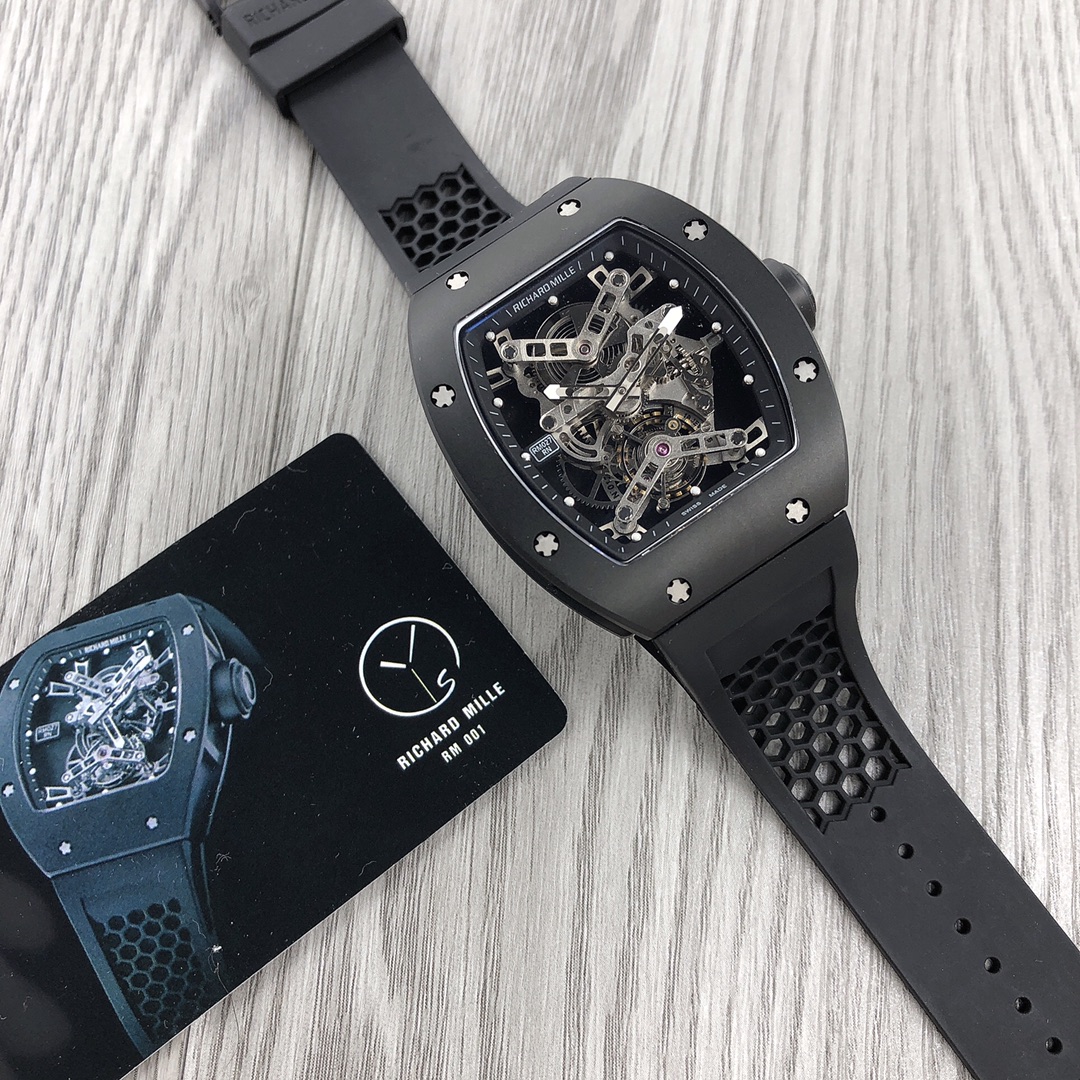 Richard Mille RM 027 Rafael Nadal Tourbillon Carbon Titanium Case Super Clone Skeleton Dial Luxury Sports Watch