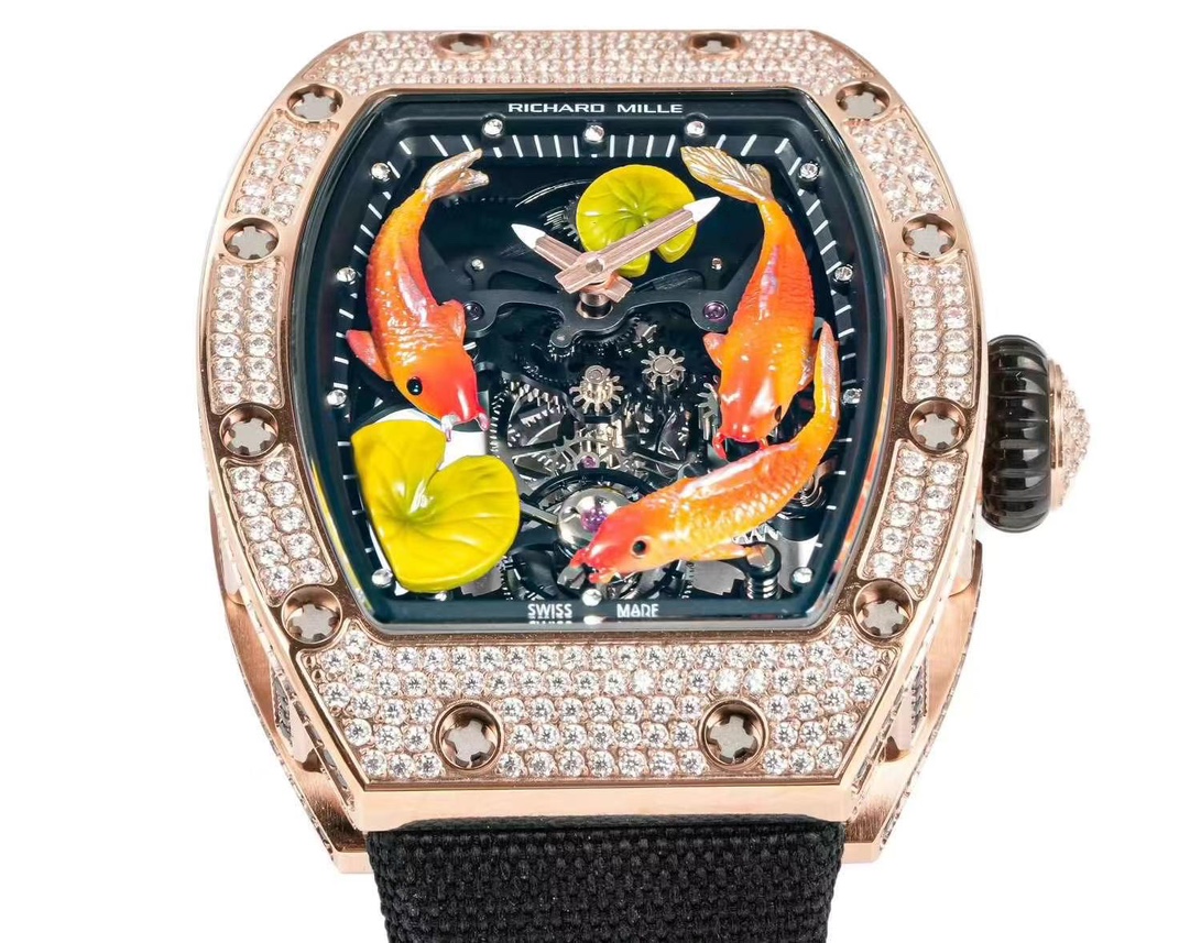 Replica Richard Mille RM S10 Koi Tourbillon Watch - Rose Gold & Diamond
