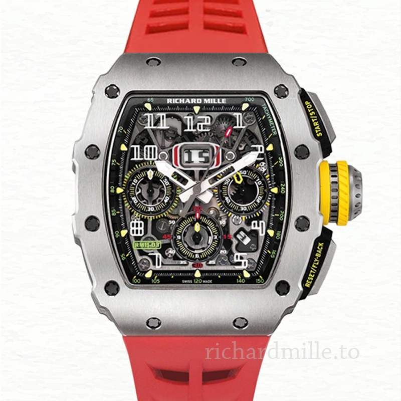Richard Mille RM 11-03 Transparent Dial Rubber Band Men’s Red
